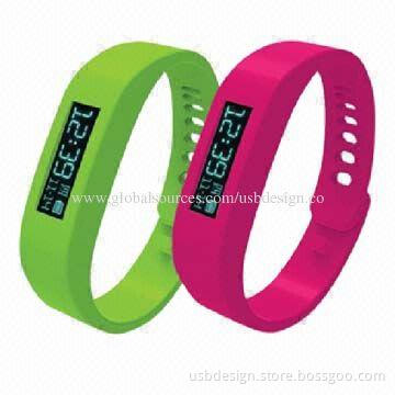 New Bluetooth Health Bracelets/Smart Wristbands, Made of Silicone Material, 43 x17.1mm Size